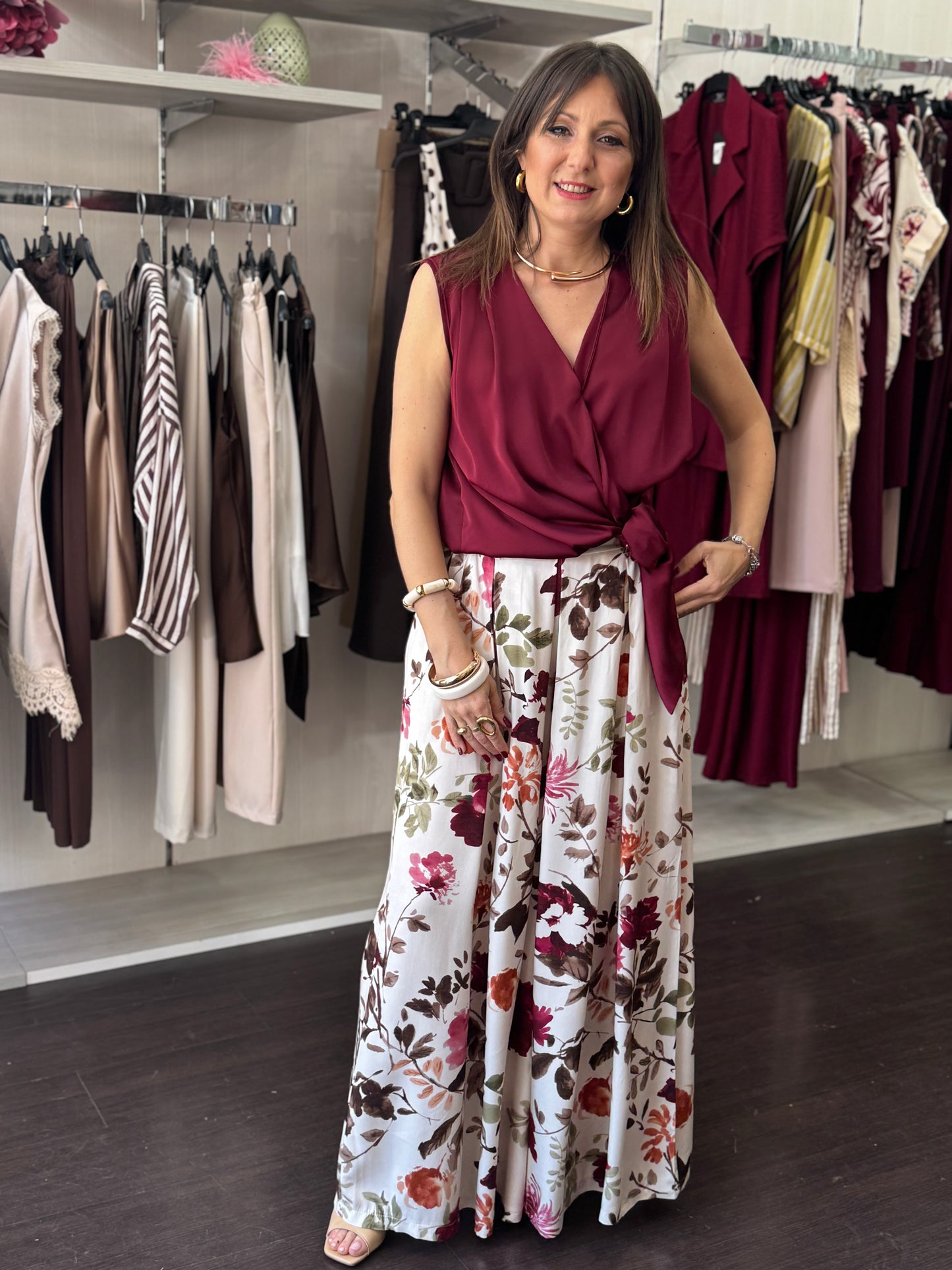 Pantalone base bianca fantasia