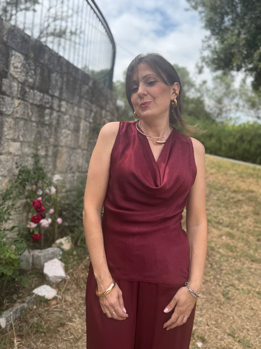Top sciallato bordeaux