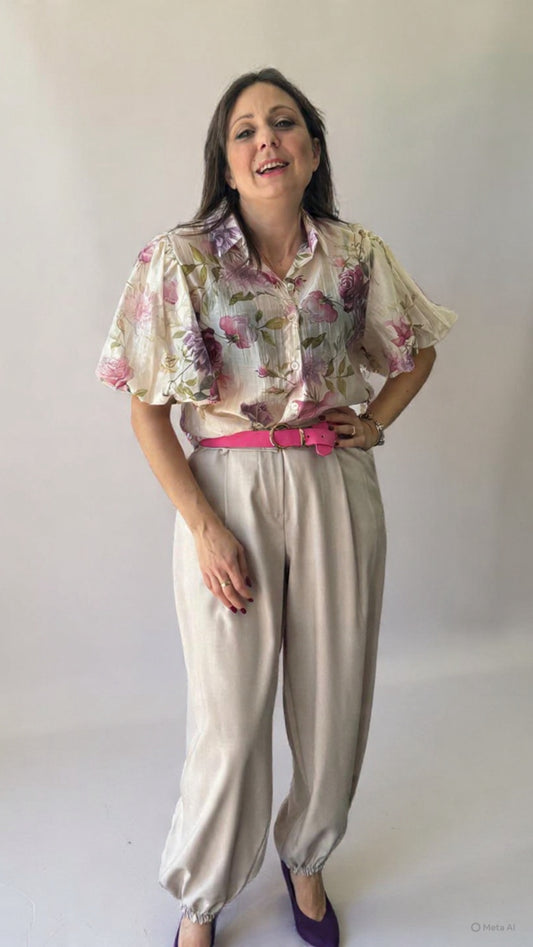 Pantalone jogger beige