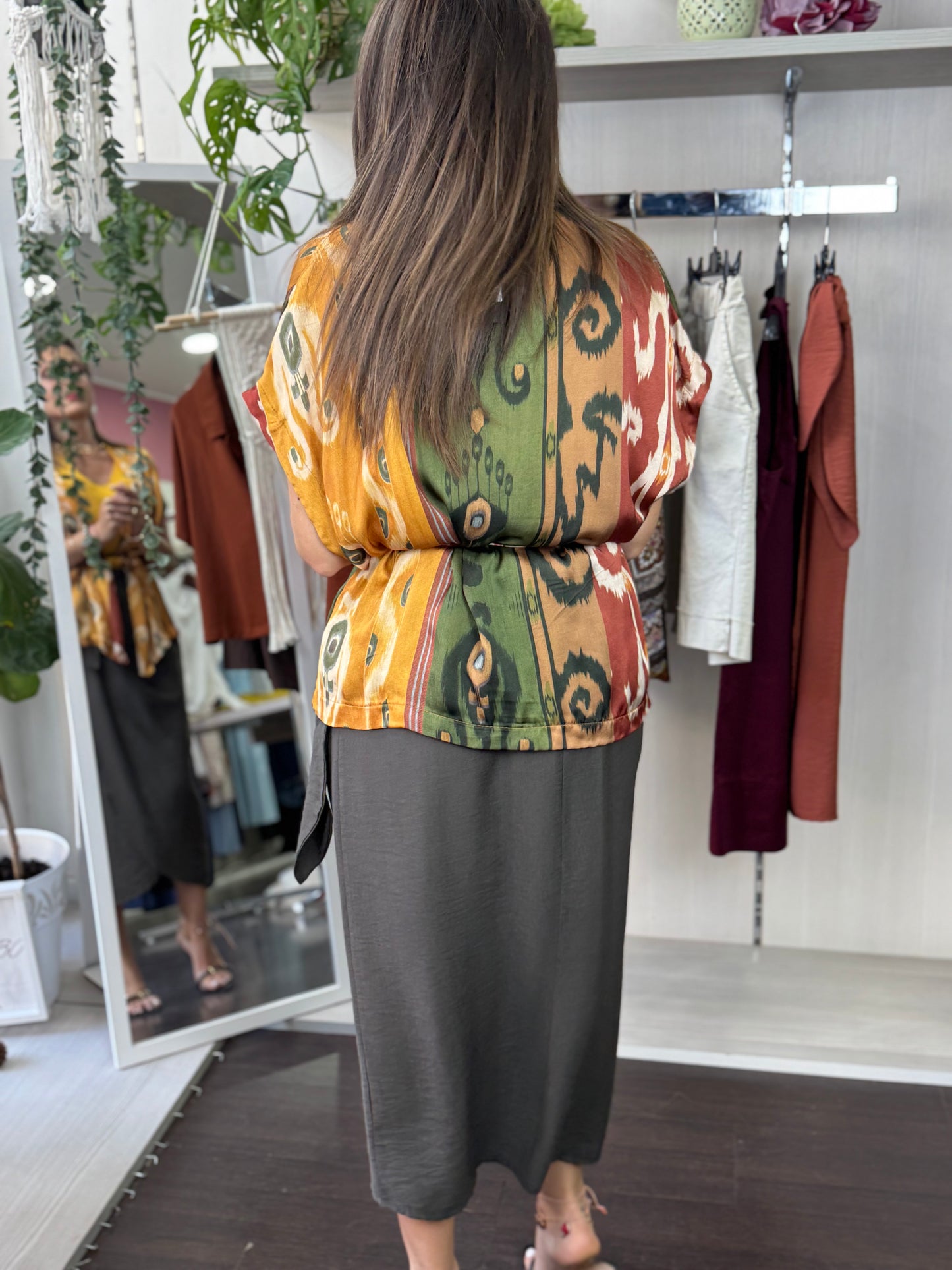 Kimono ocra e verde
