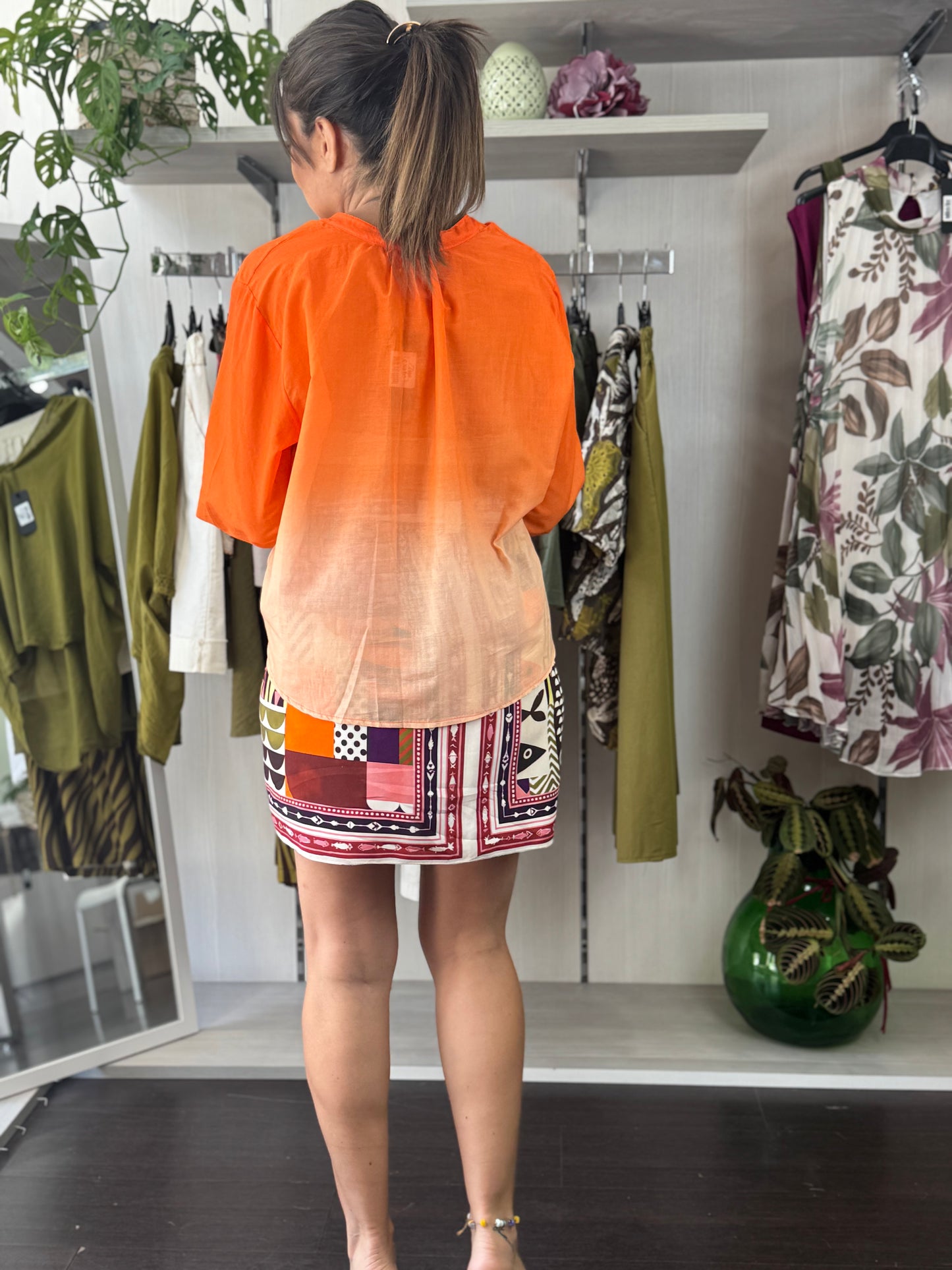 Gonna pareo midi arancio