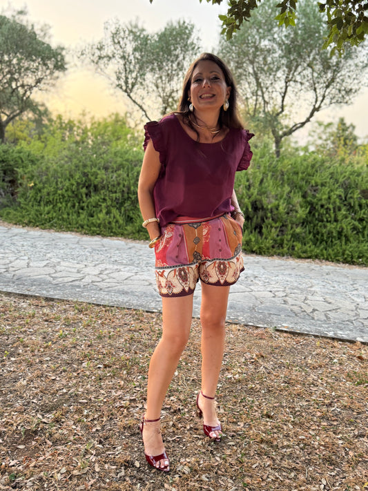 Maglia con alette bordeaux