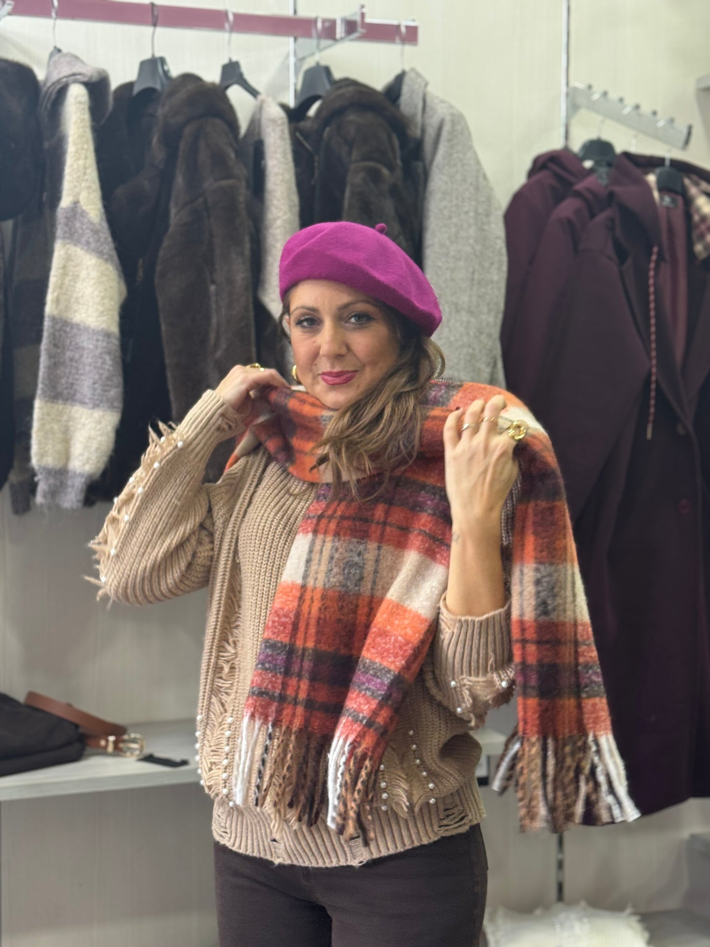 Sciarpa arancio tartan