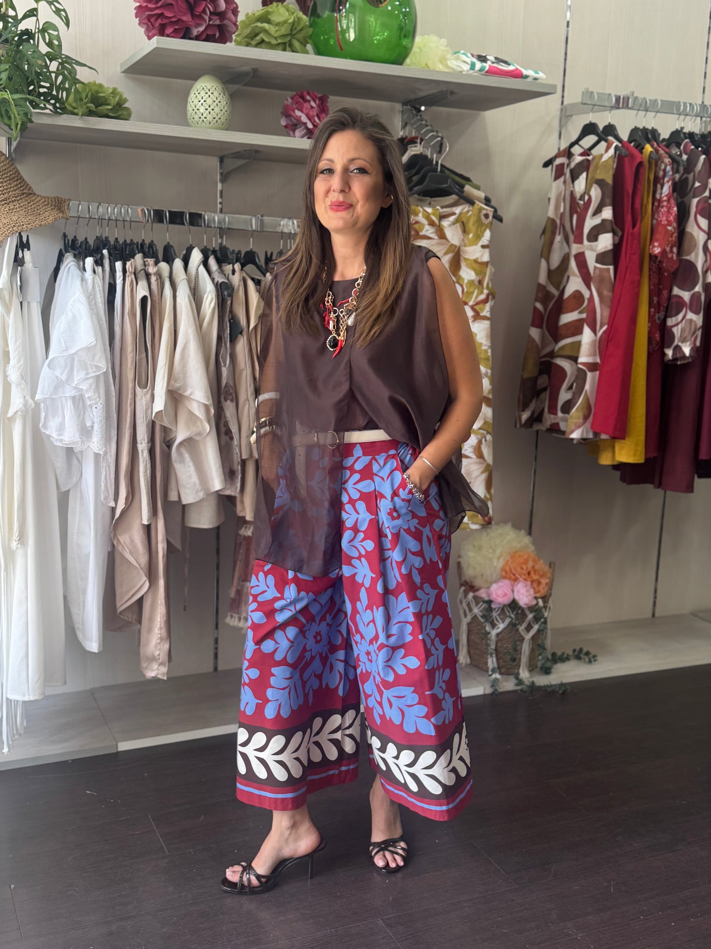Pantalone fantasia cropped