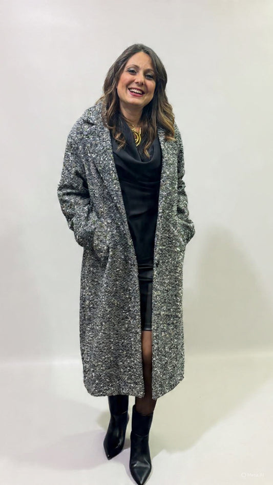 Cappotto lungo sale e pepe