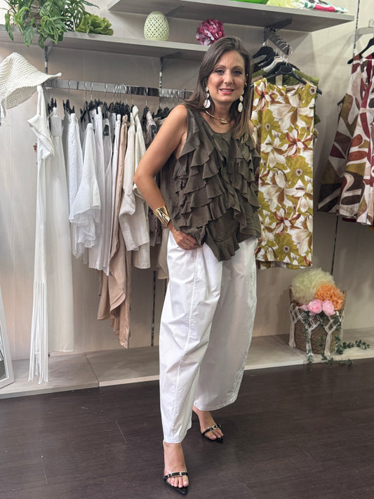 Pantalone baloon bianco