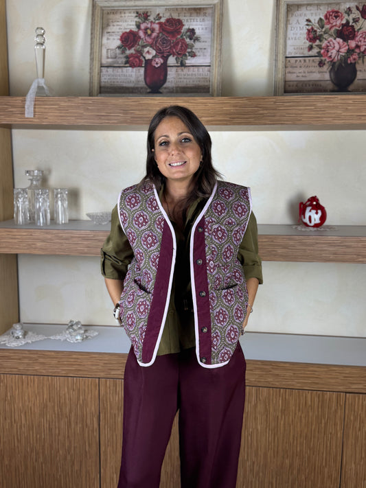 Gilet trapunta bordeaux