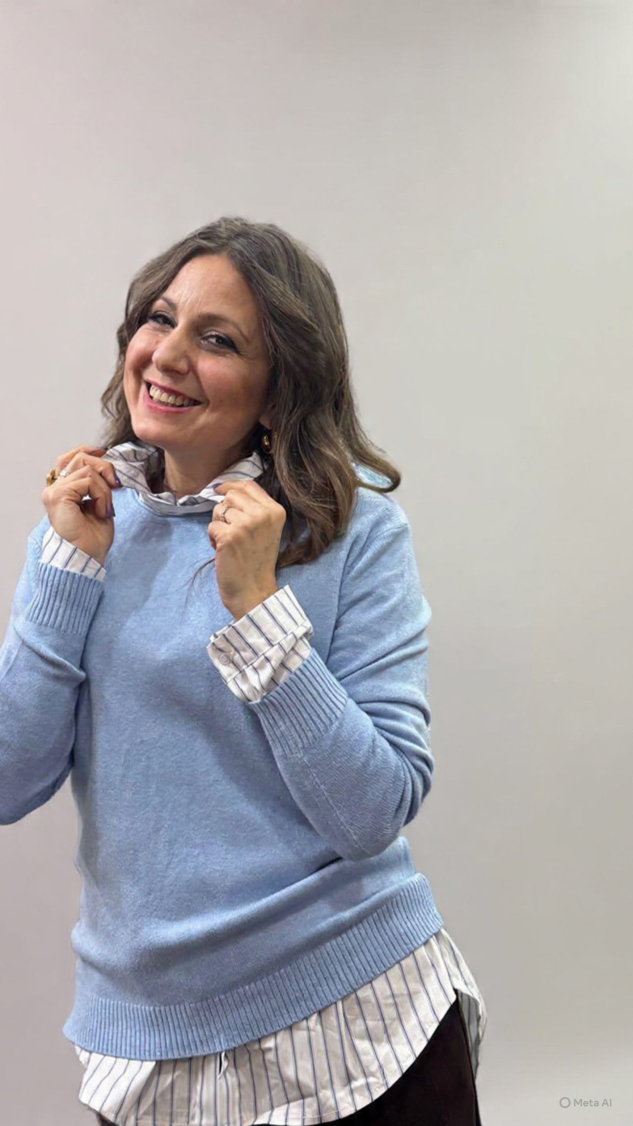 Maglioncino basic celeste