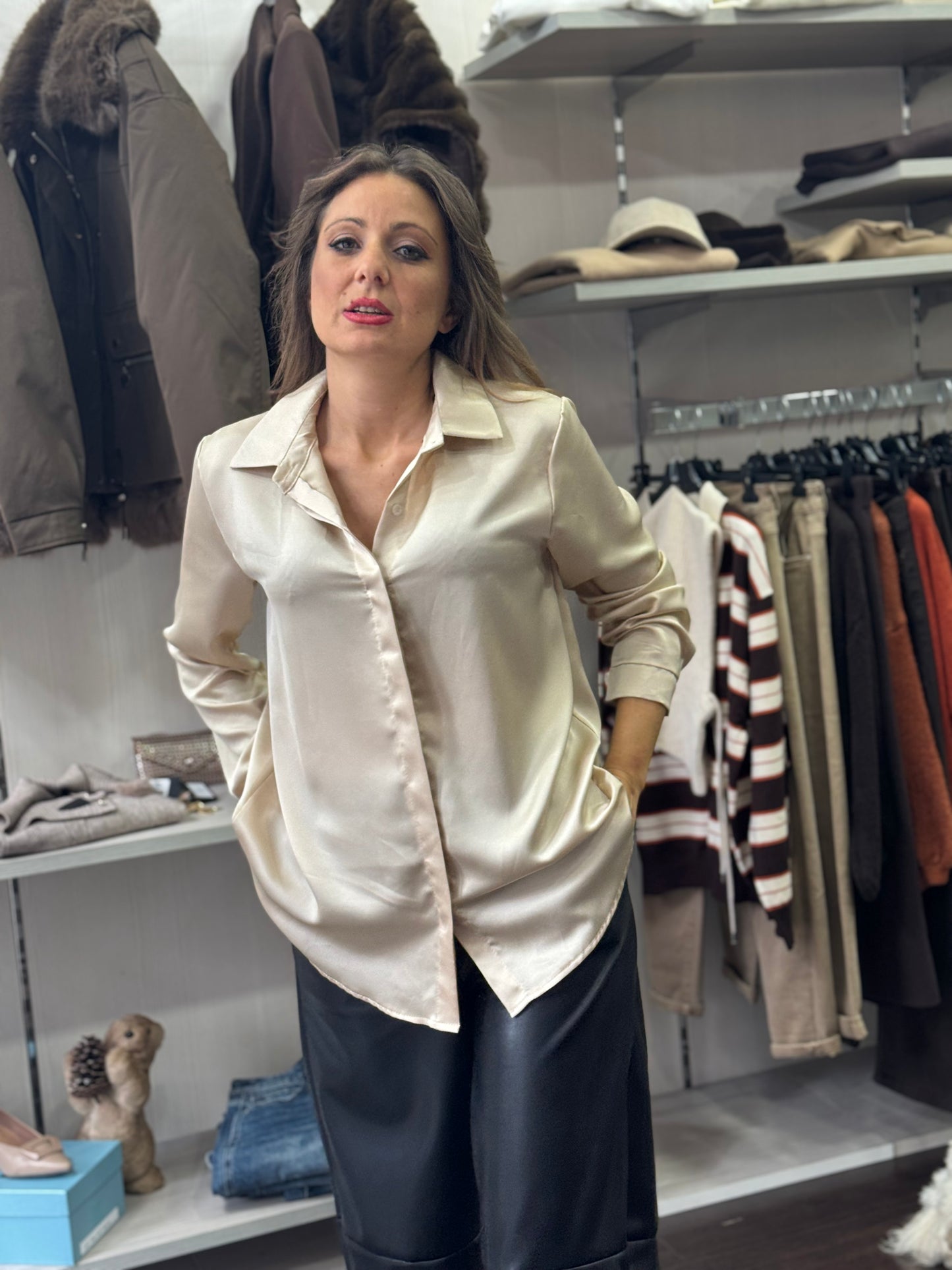 Camicia basic champagne