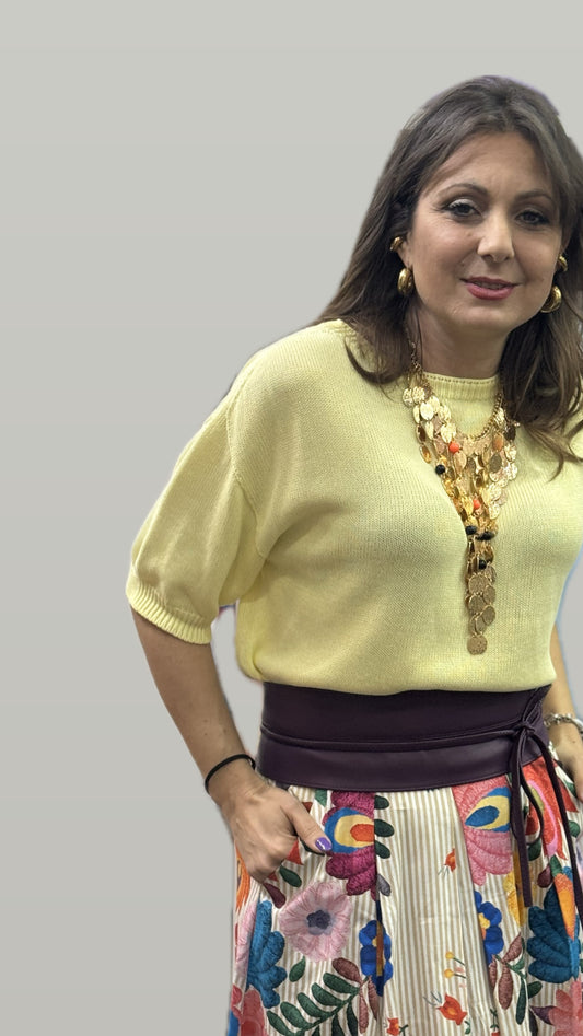 Maglioncino giallo manica corta