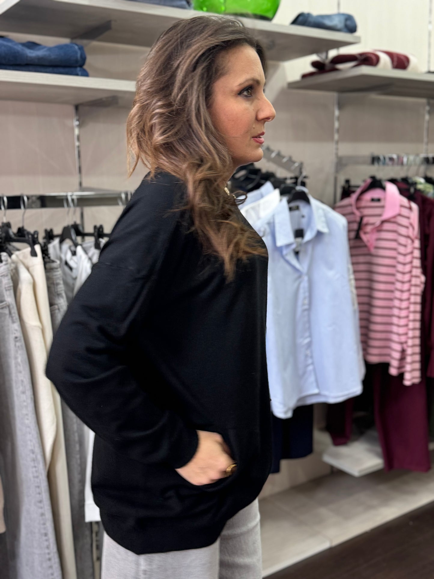 Maglioncino bottoncini nero