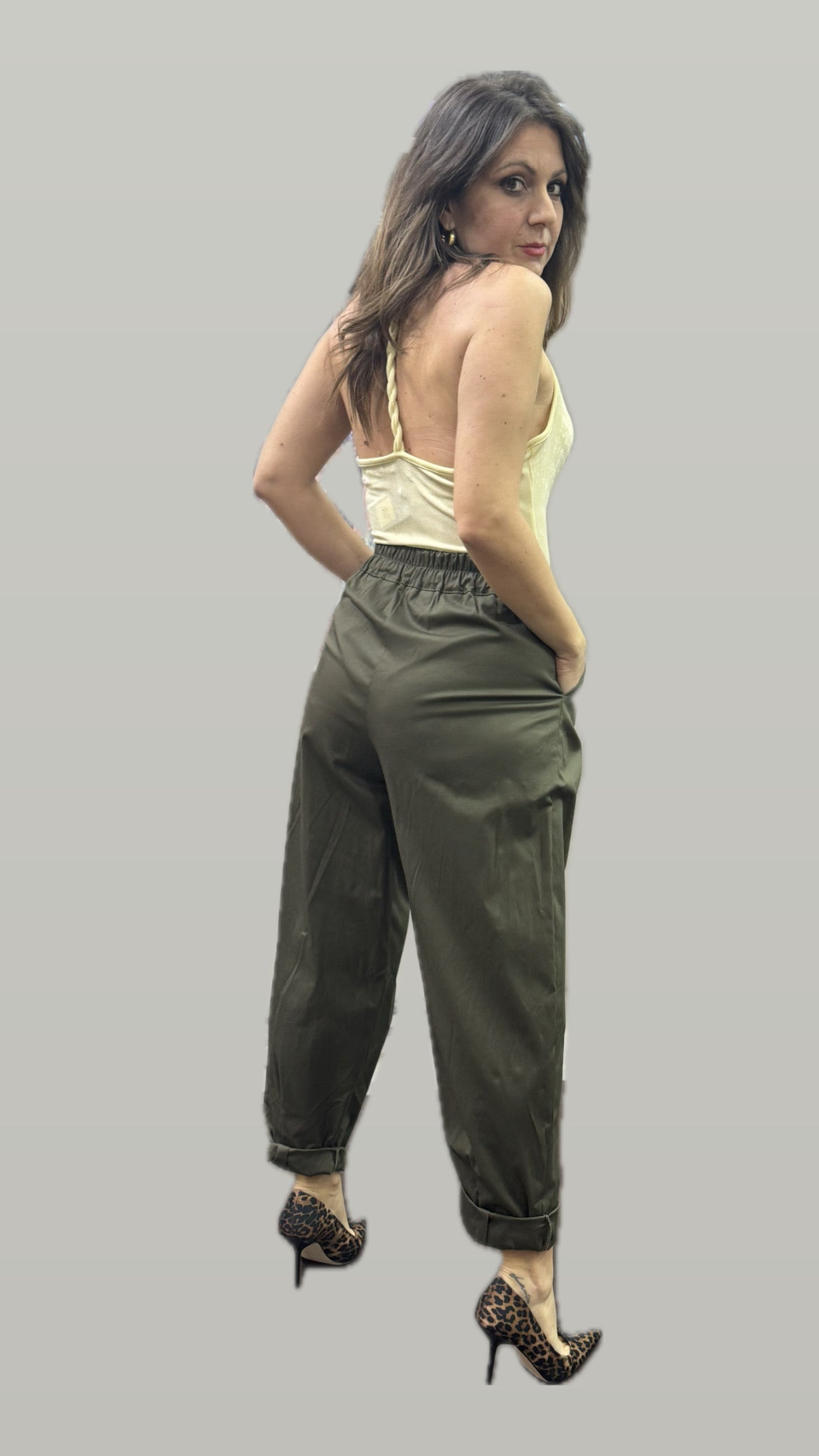Pantalone verde cotone