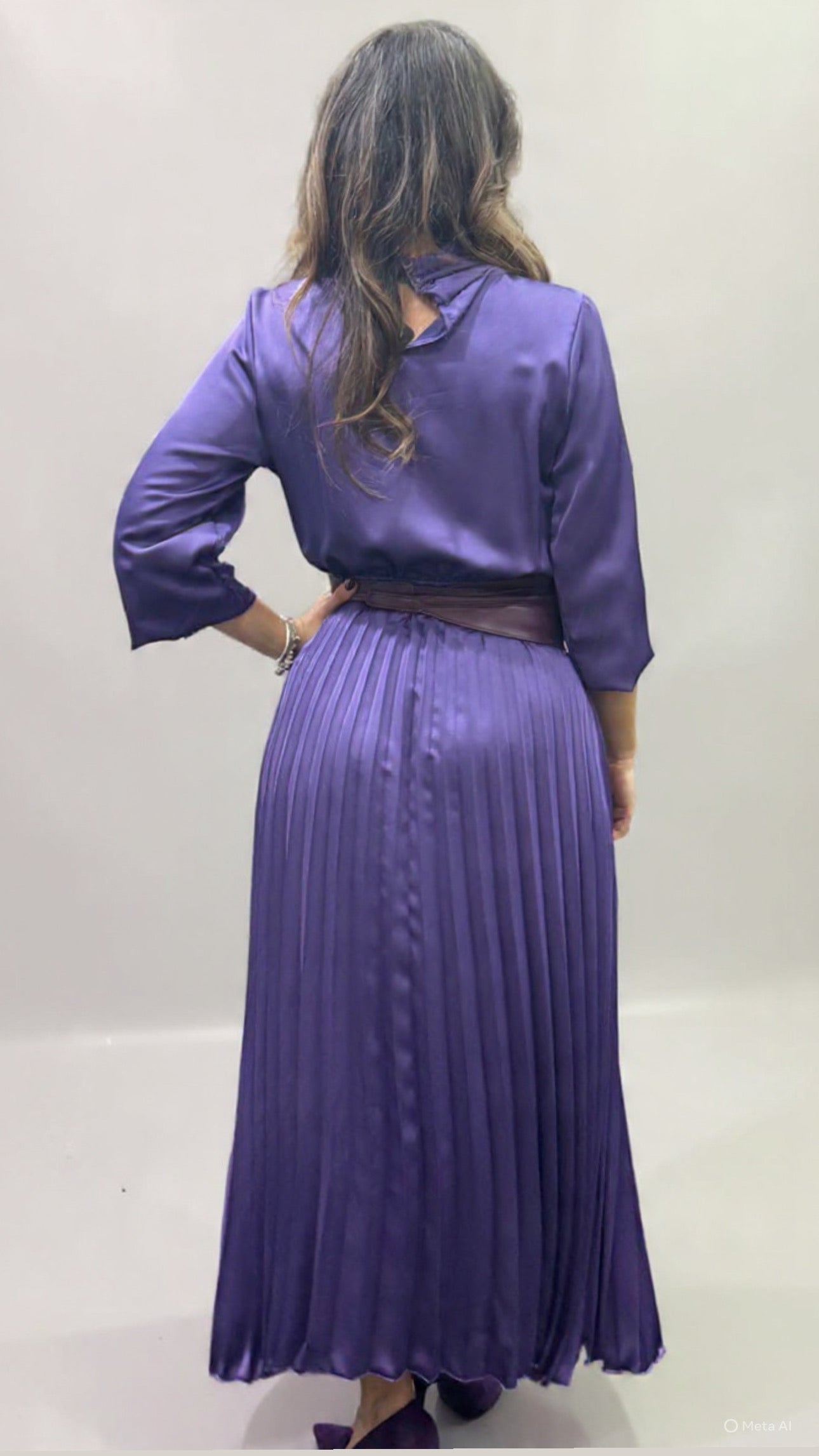 Abito plissettato viola