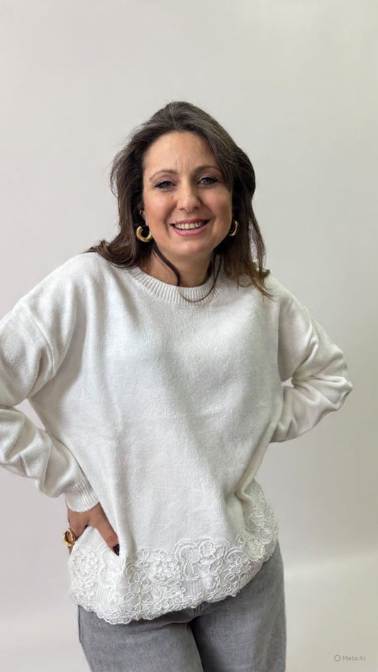 Maglioncino pizzo sotto