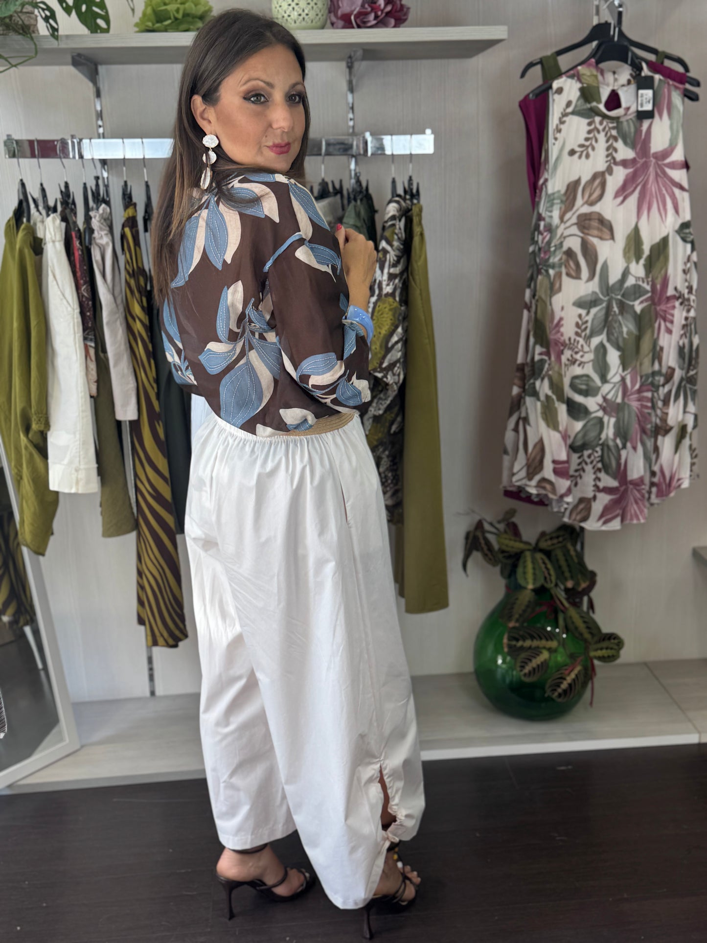 Camicia celeste cioccolato