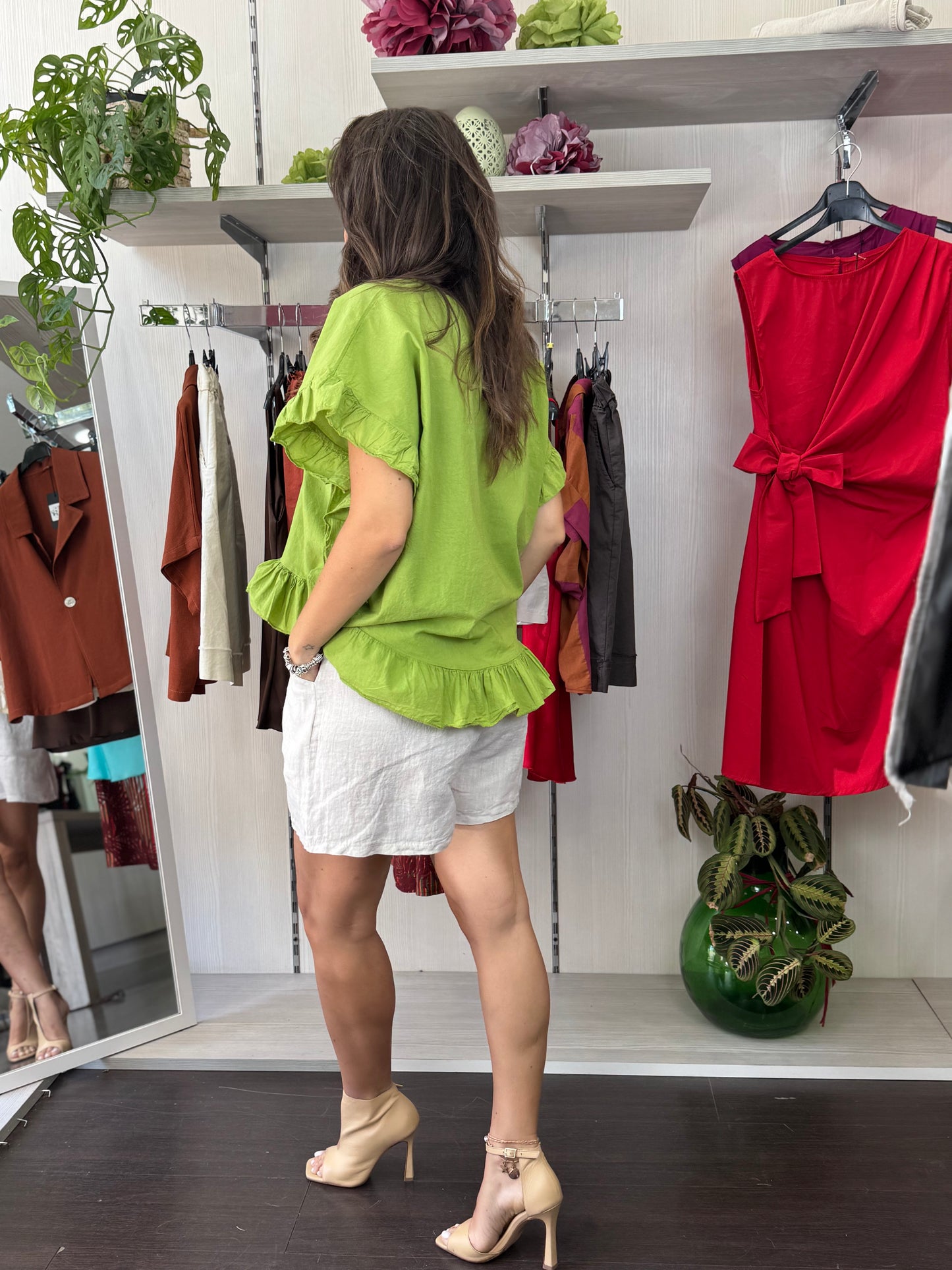 Maglia cotone rouge verde