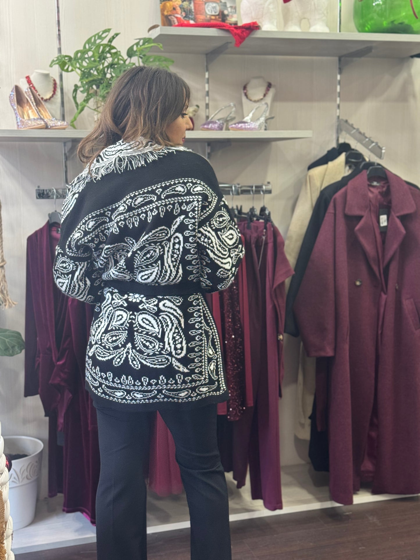 Cardigan bandana nero