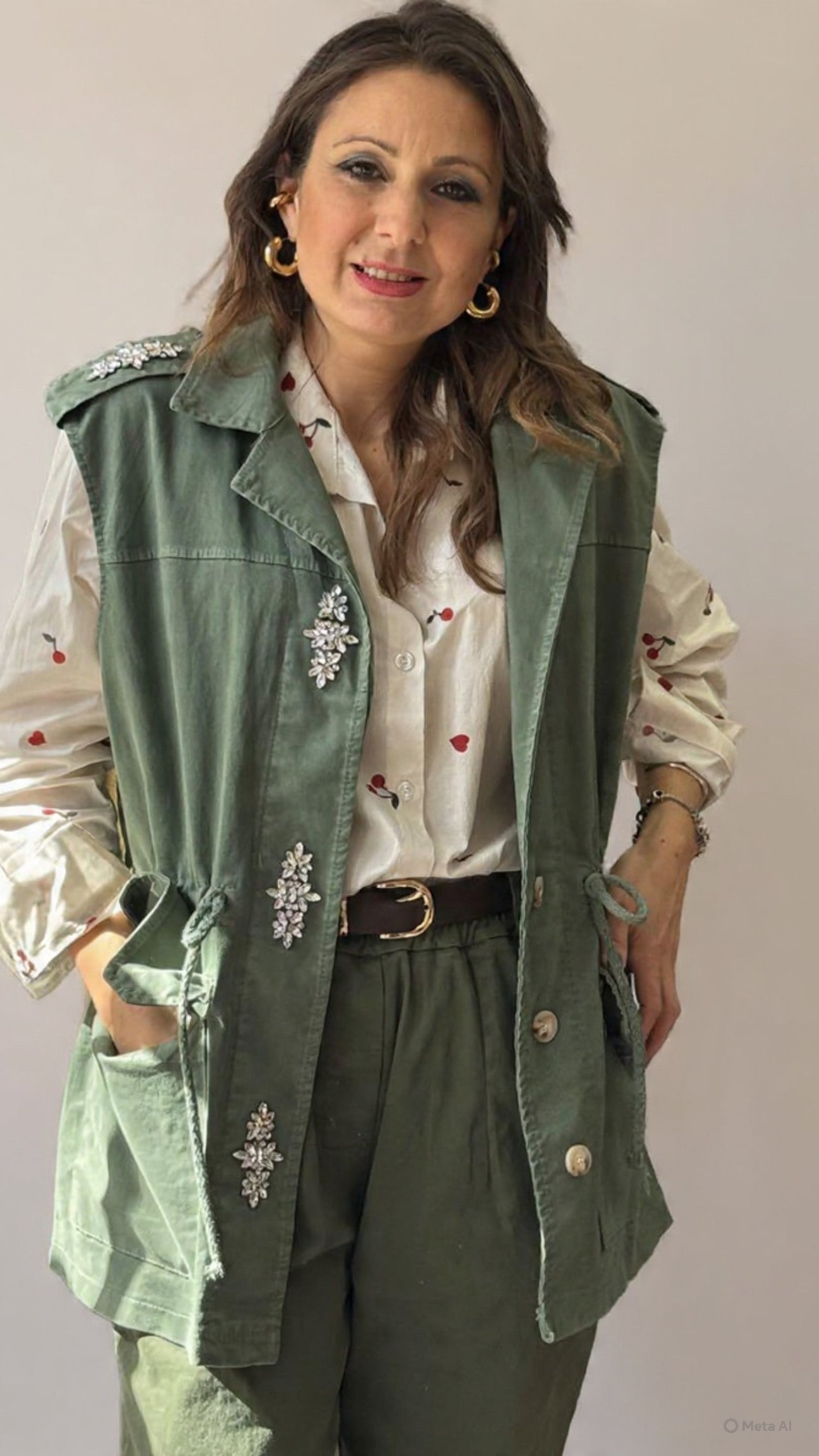 Gilet gioiello verde