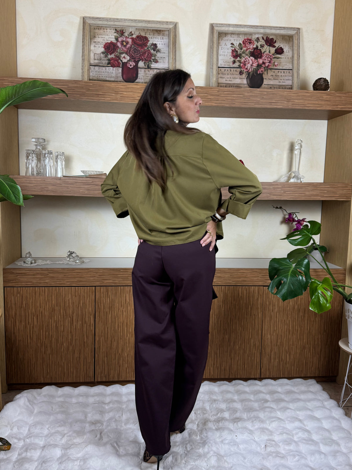 Pantalone cargo bordeaux