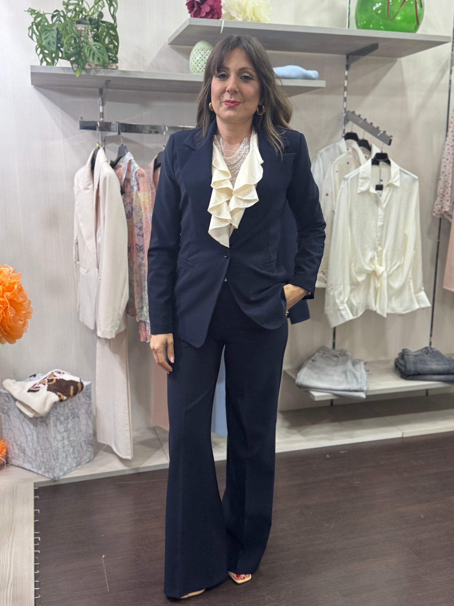Tailleur palazzo blu