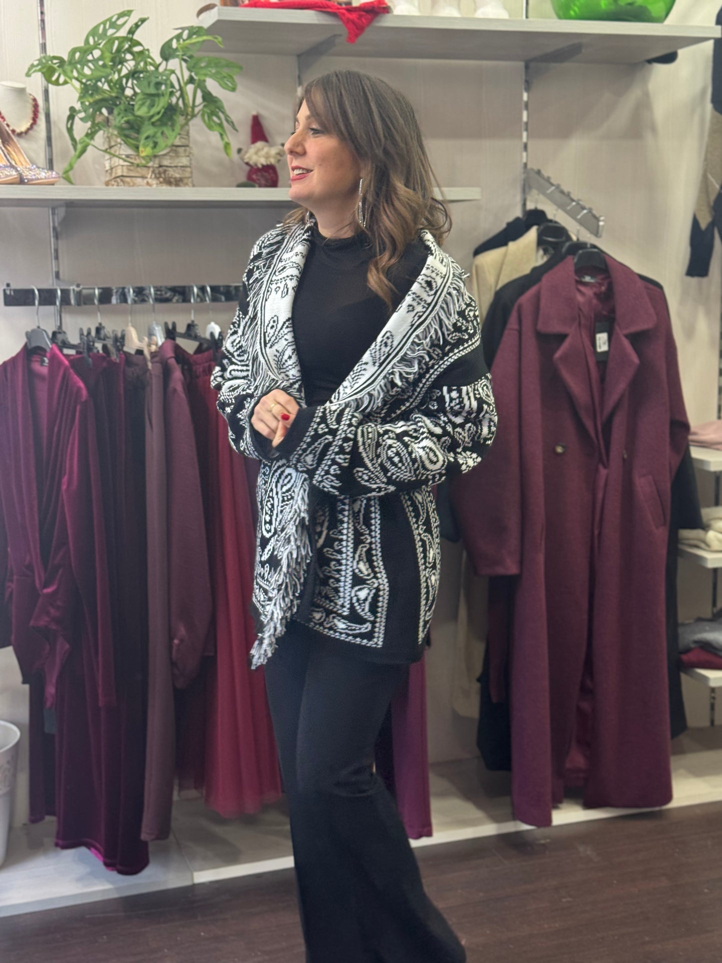 Cardigan bandana nero