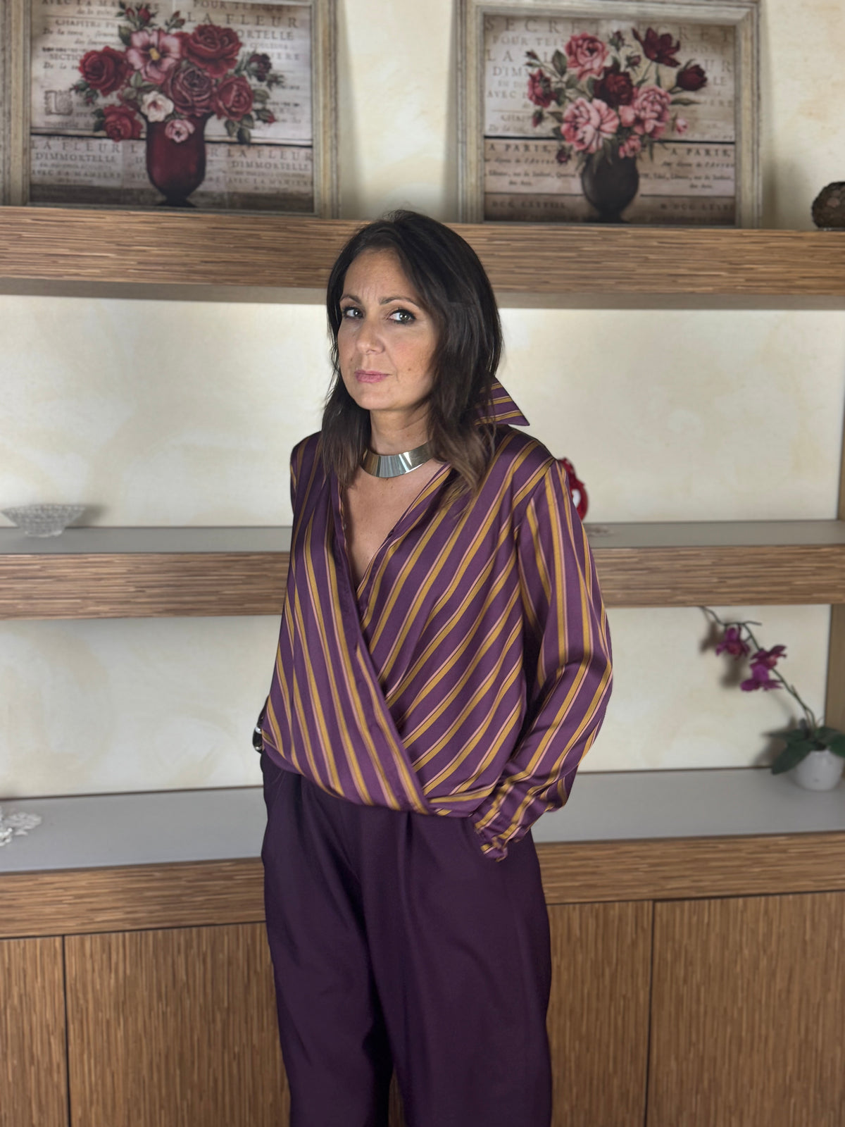 Blusa camicia rigata