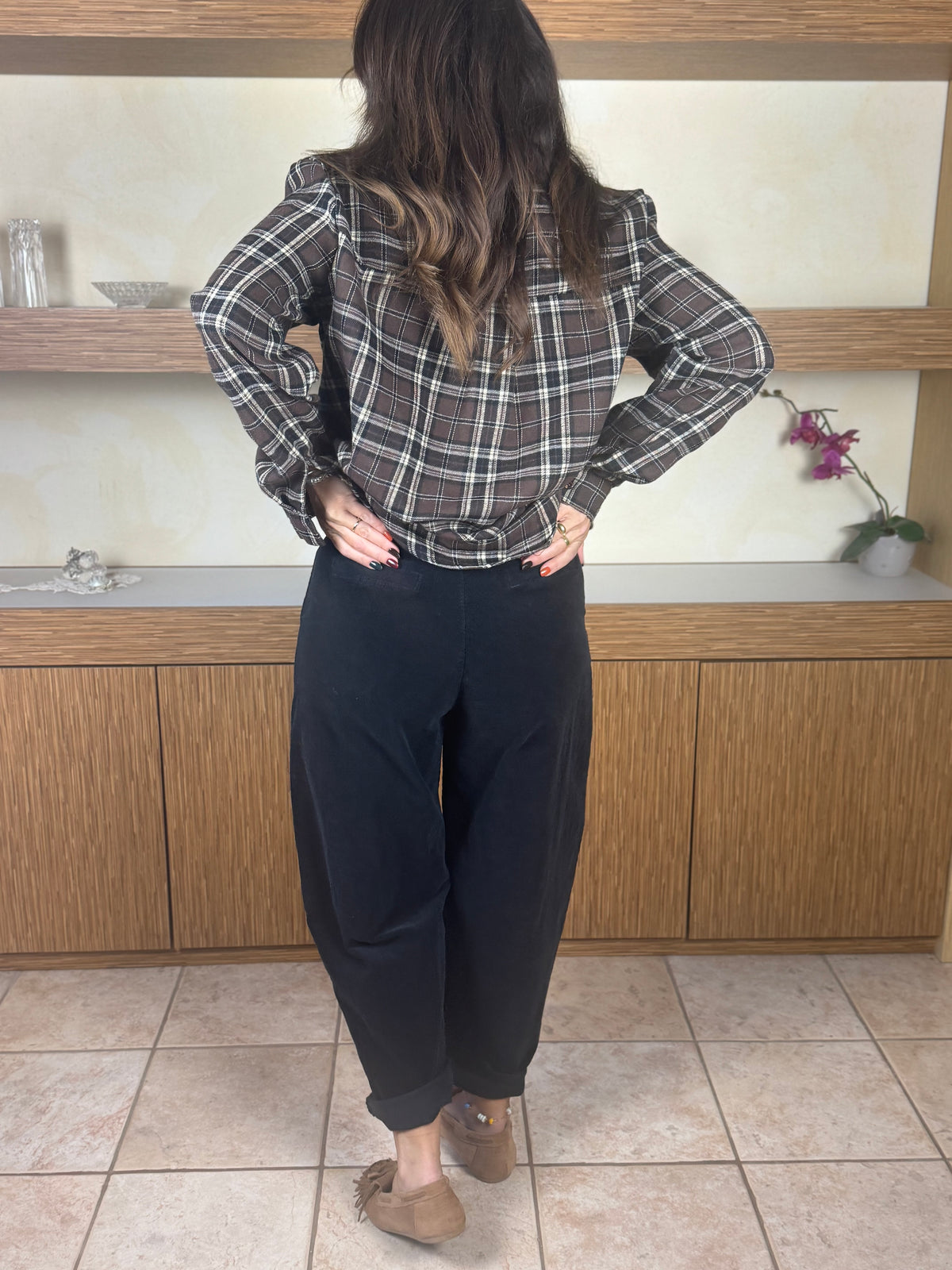 Pantalone velluto nero