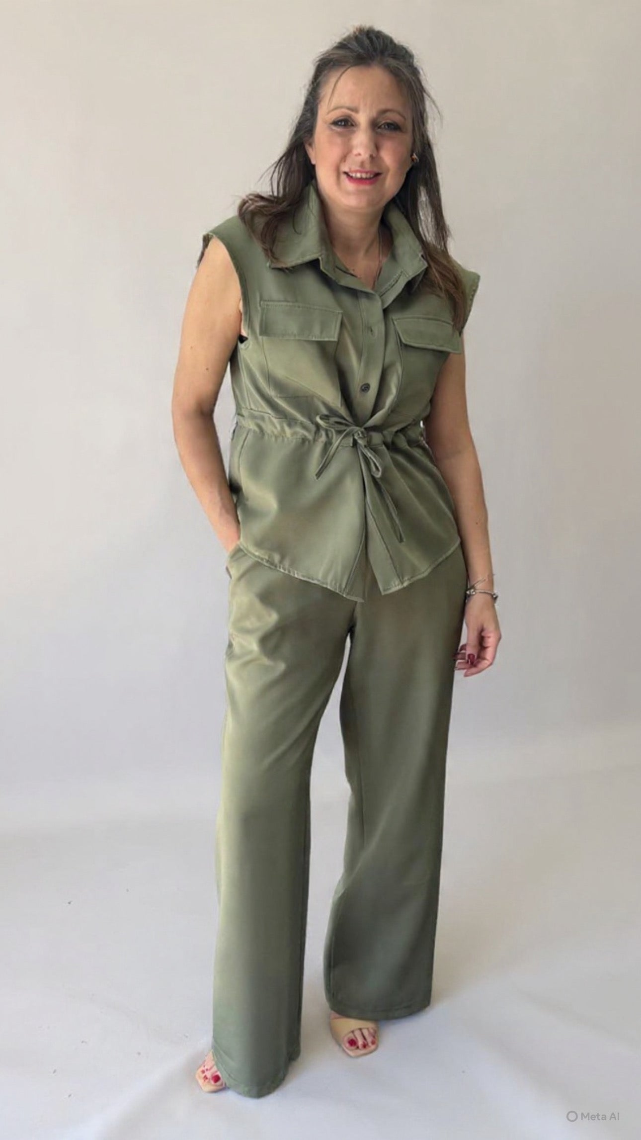 Completo gilet verde