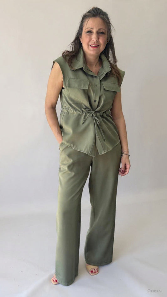 Completo gilet verde