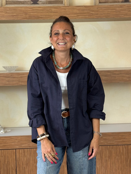 Camicia jeansata blu