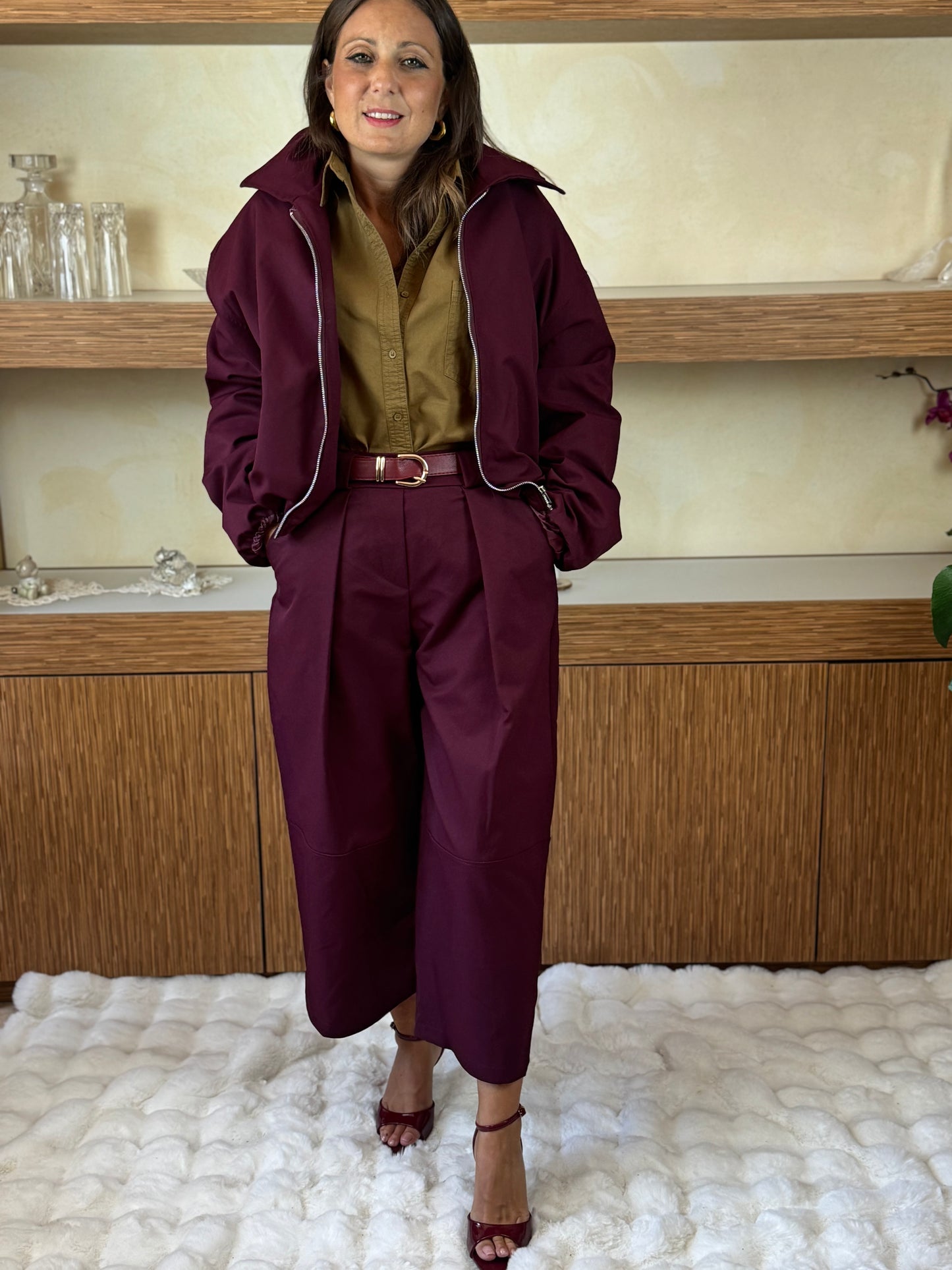 Pantalone bordeaux baloon