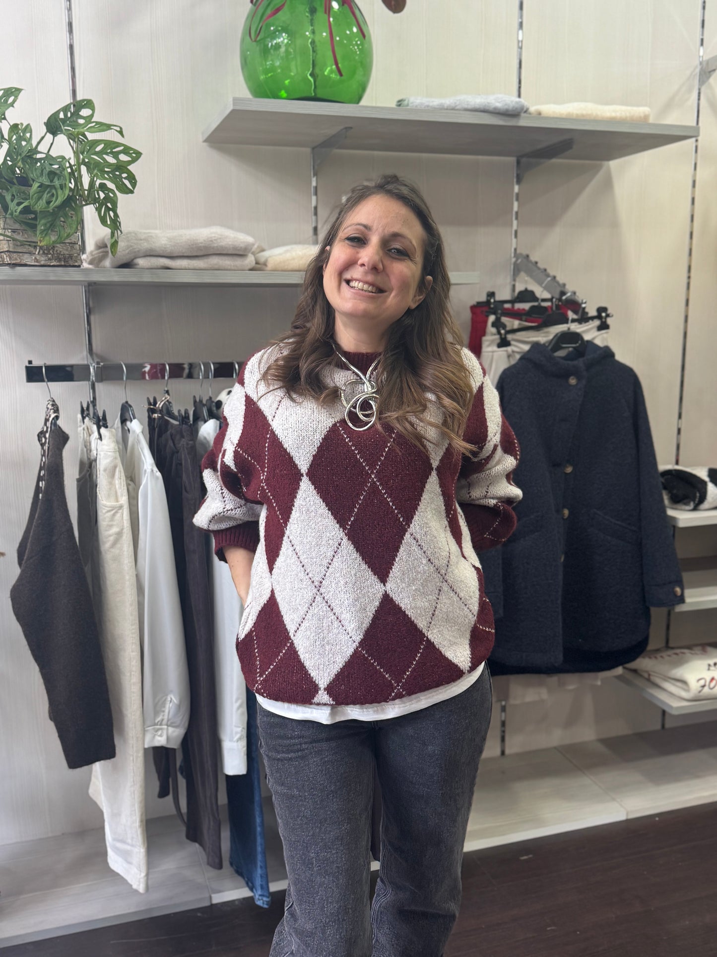 Maglioncino Rombi bordeaux