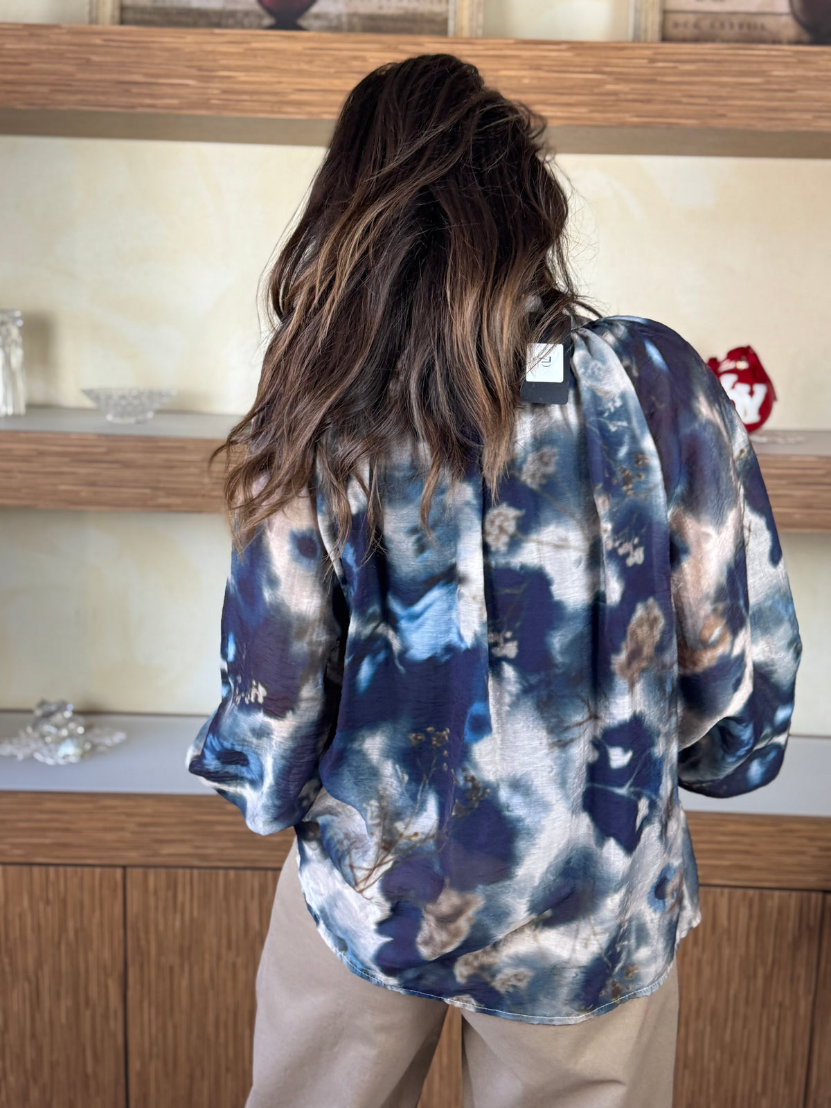 Camicia fantasia blu