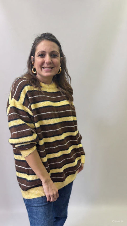 Maglioncino righe cioccolato