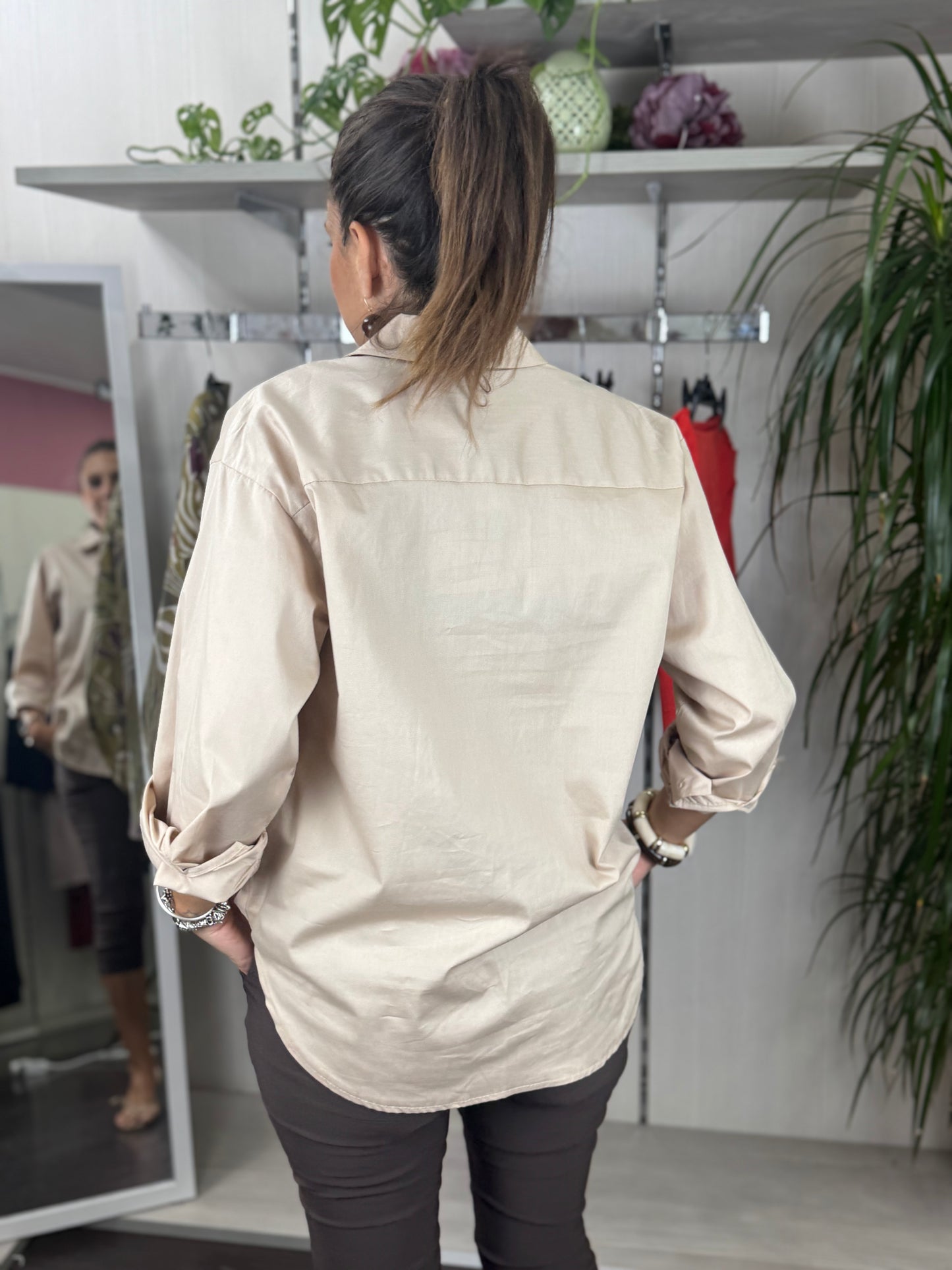 Camicia sabbia cotone