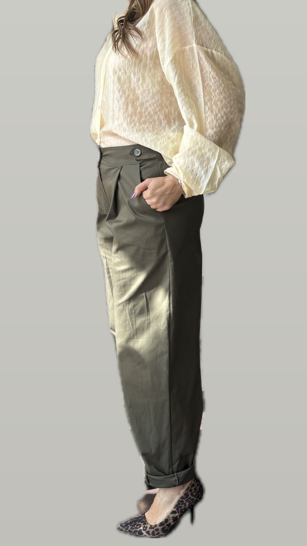 Pantalone verde cotone