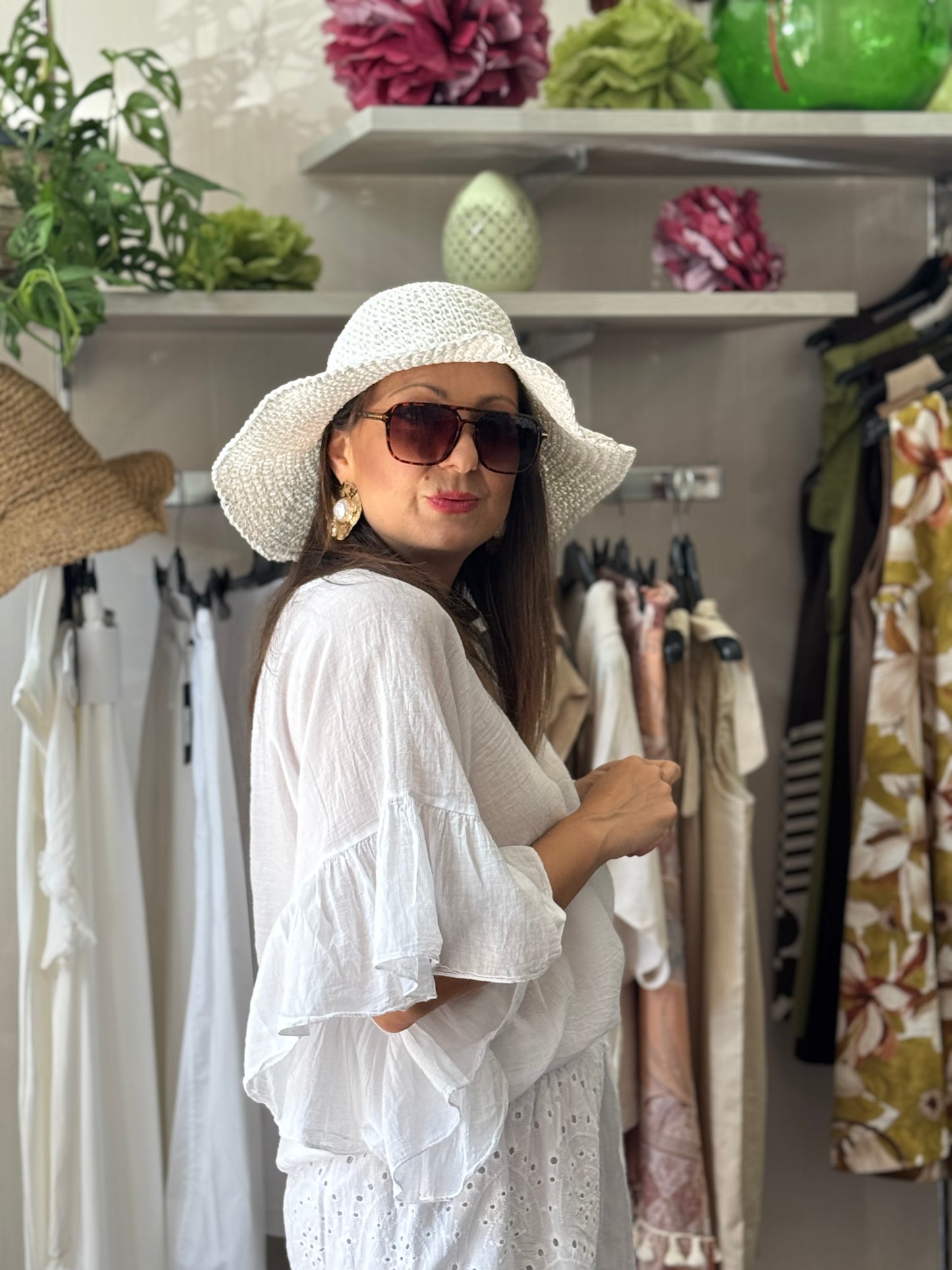 Blusa bianca in mussola