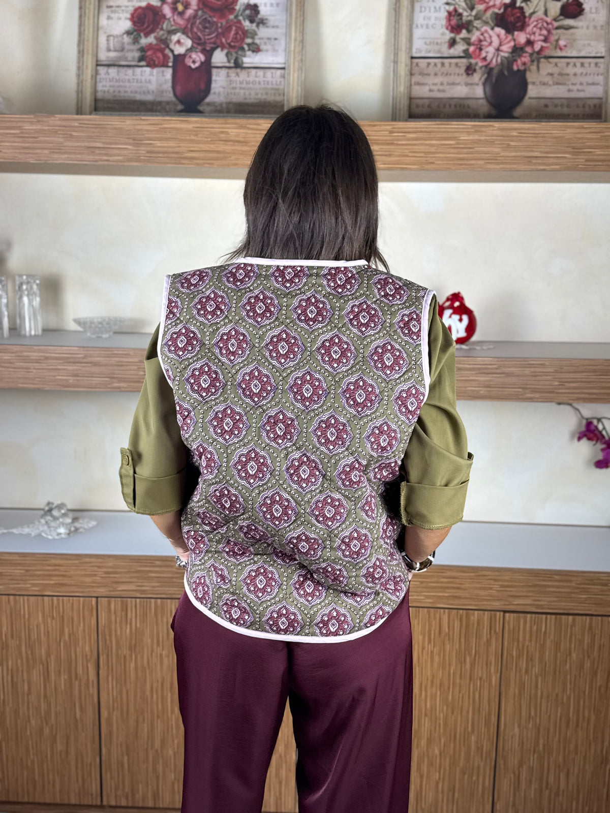 Gilet trapunta bordeaux