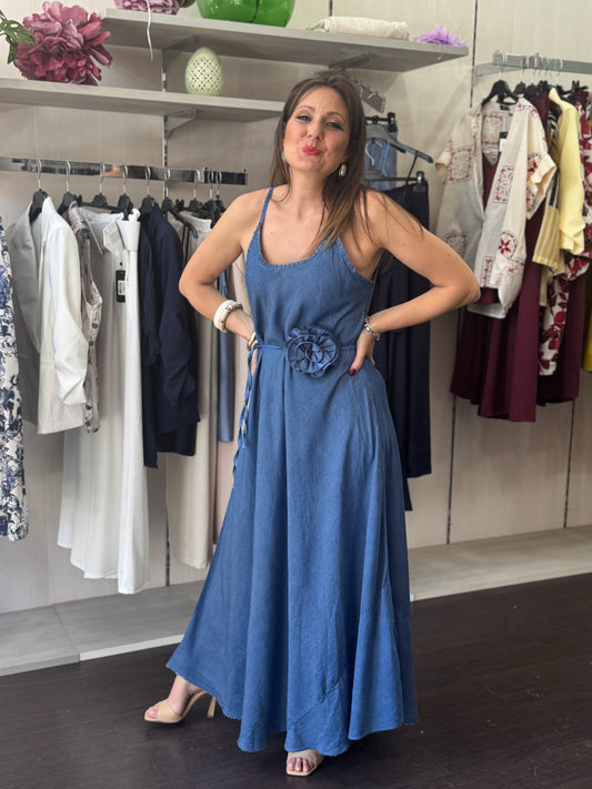 Abito denim sottoveste