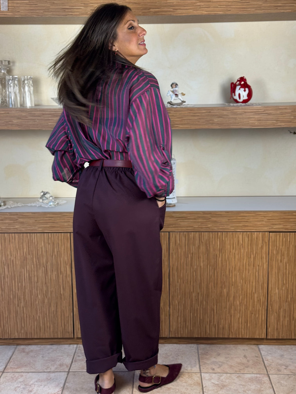 Pantalone bordeaux baloon