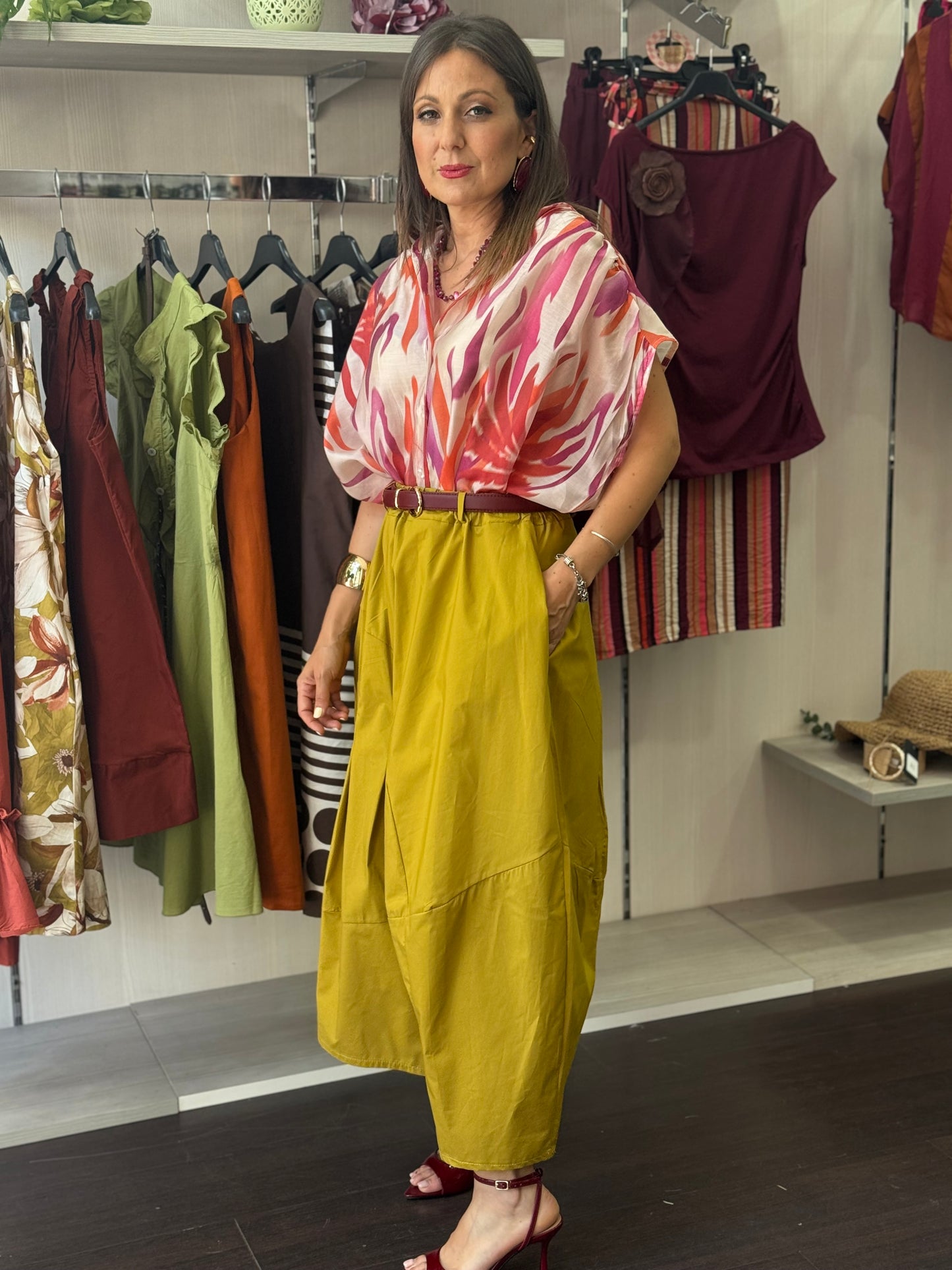 Camicia fantasia arancio