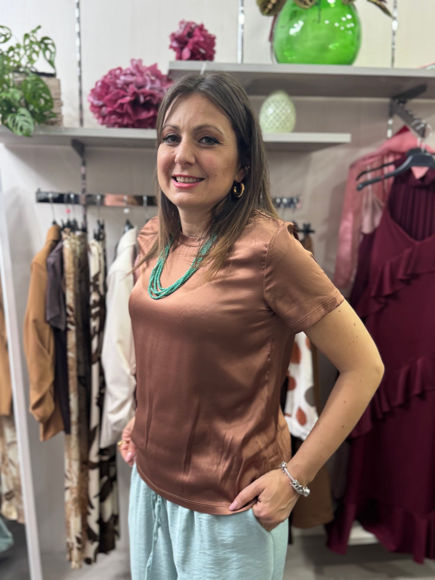 T-shirt bronzo viscosa