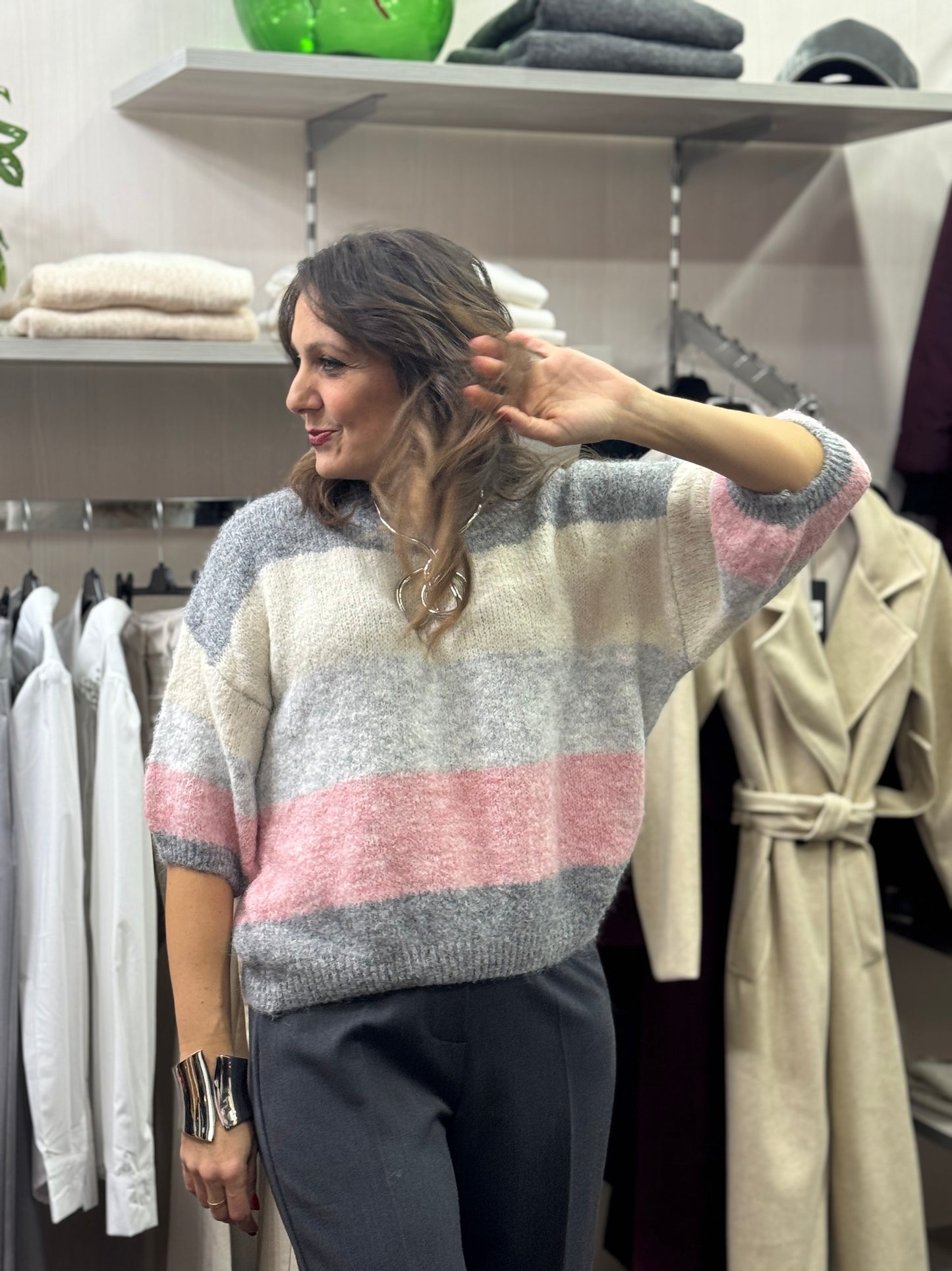 Maglioncino Manica 3/4 rigato