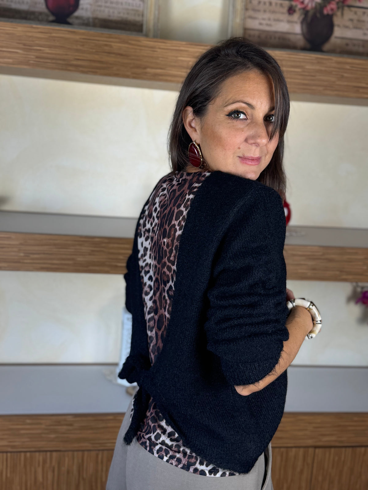 Maglioncino con retro animalier