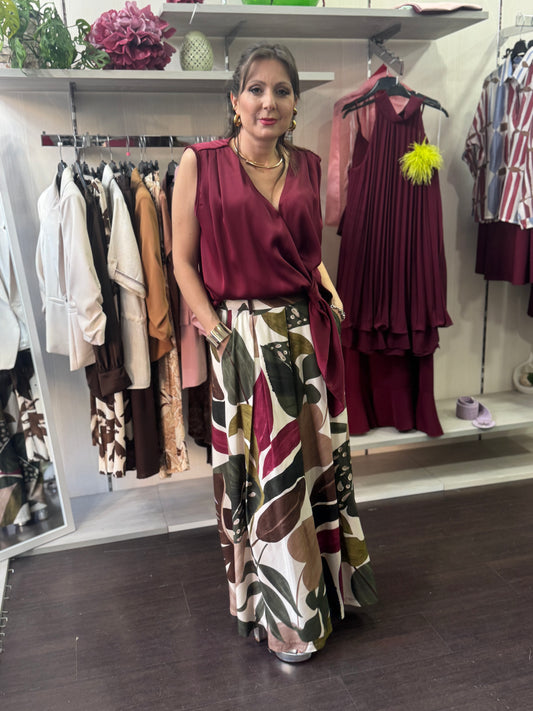 Pantalone fantasia verde