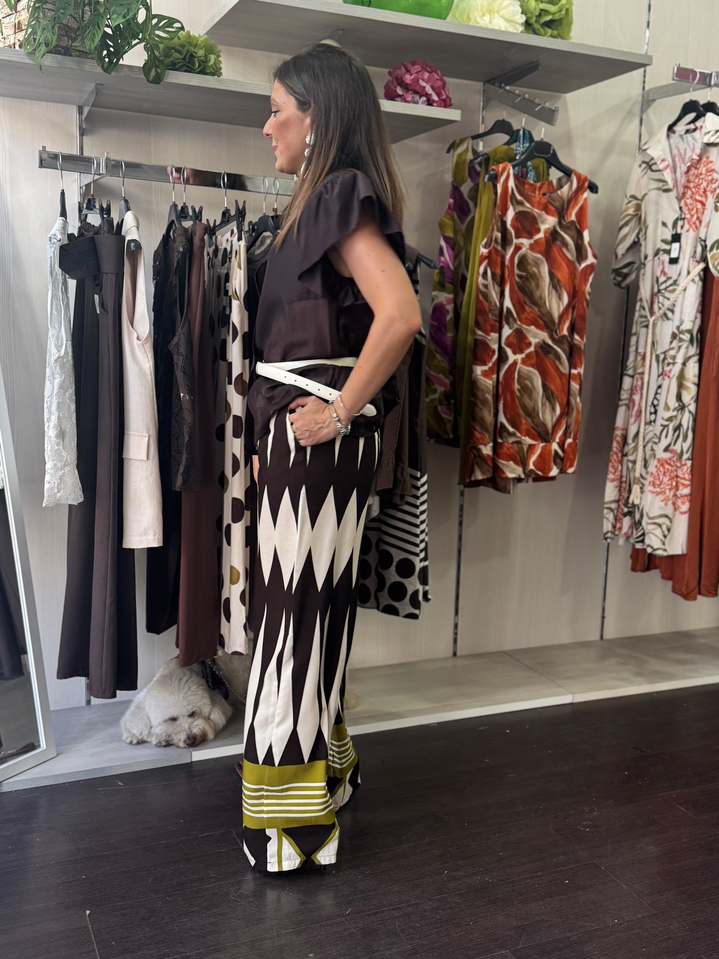 Pantalone rombi e righe