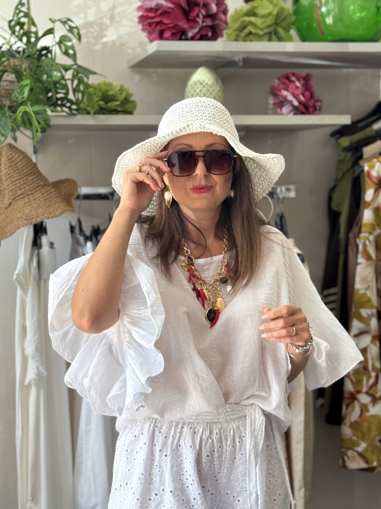 Blusa bianca in mussola
