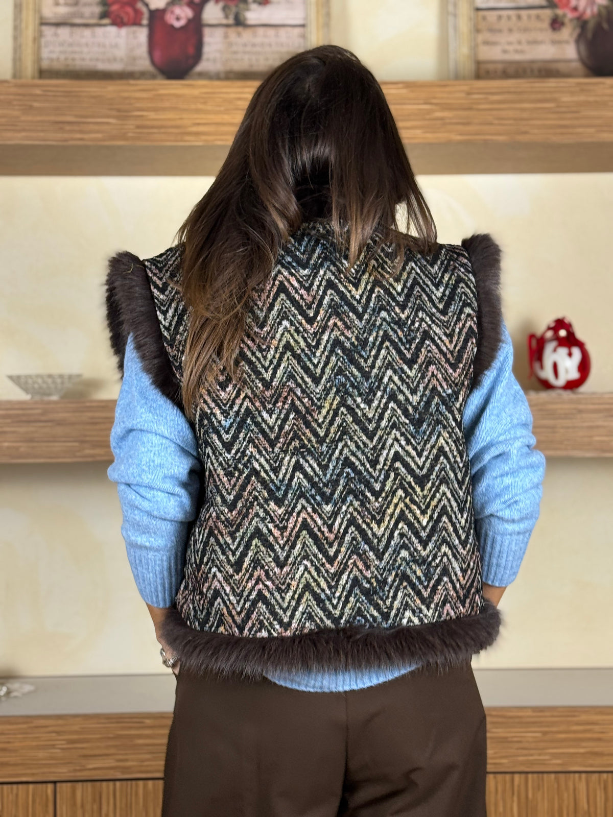 Gilet gobelin e pelliccia