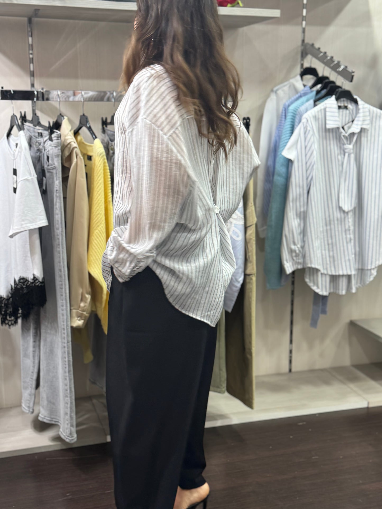 Camicia righe bottoncino dietro