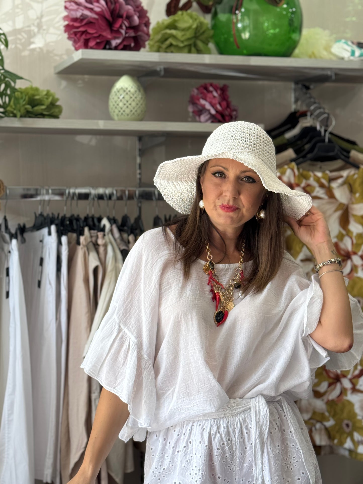 Blusa bianca in mussola
